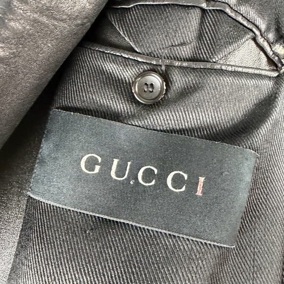 GUCCI Leather Trench Coat Men’s Small Color Black Authenticated REAL REAL - Picture 8 of 16